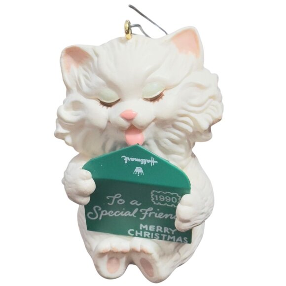 Hallmark Keepsake Ornament Friendship Kitten 1990 Christmas Collectible - Picture 1 of 7